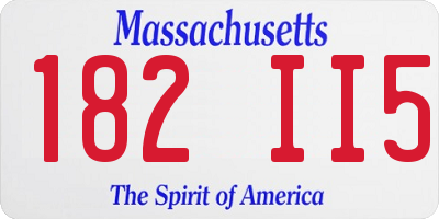 MA license plate 182II5
