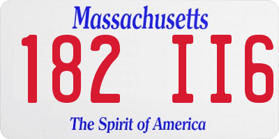 MA license plate 182II6