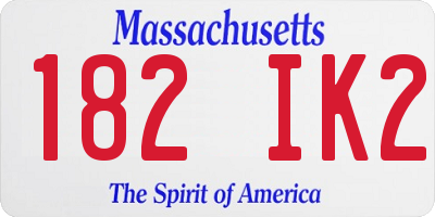 MA license plate 182IK2