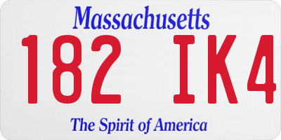 MA license plate 182IK4