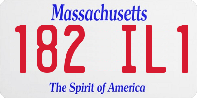 MA license plate 182IL1