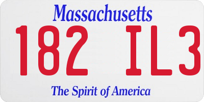 MA license plate 182IL3