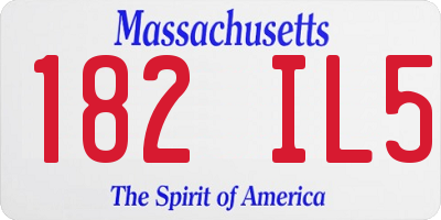 MA license plate 182IL5