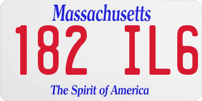 MA license plate 182IL6
