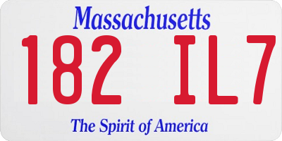 MA license plate 182IL7