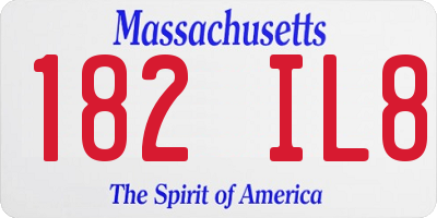 MA license plate 182IL8