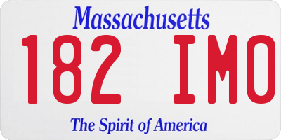 MA license plate 182IM0
