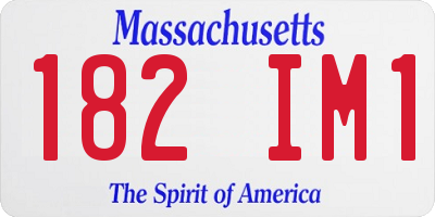 MA license plate 182IM1