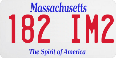 MA license plate 182IM2