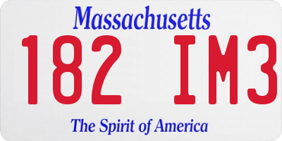 MA license plate 182IM3