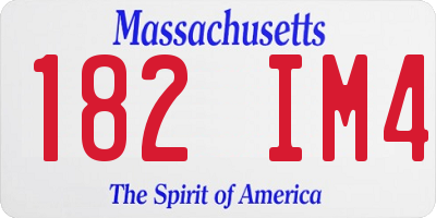 MA license plate 182IM4