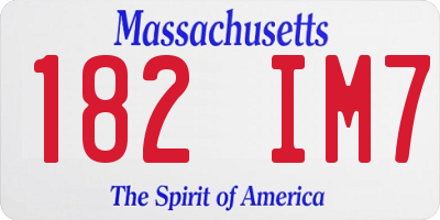 MA license plate 182IM7
