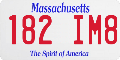 MA license plate 182IM8