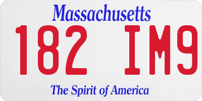 MA license plate 182IM9
