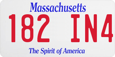 MA license plate 182IN4