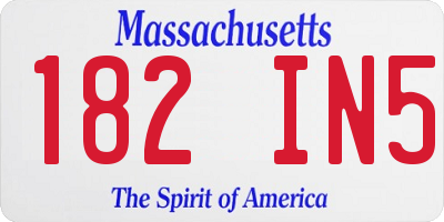 MA license plate 182IN5