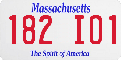 MA license plate 182IO1
