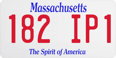 MA license plate 182IP1
