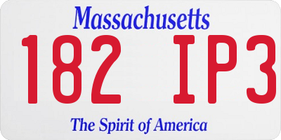 MA license plate 182IP3