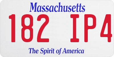 MA license plate 182IP4