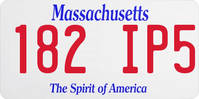MA license plate 182IP5