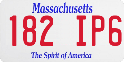 MA license plate 182IP6