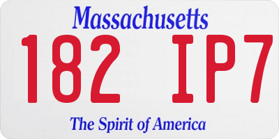 MA license plate 182IP7