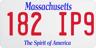 MA license plate 182IP9