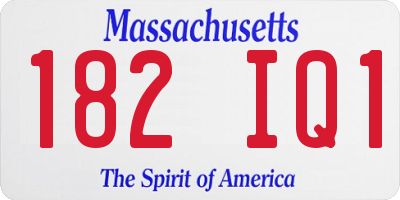 MA license plate 182IQ1