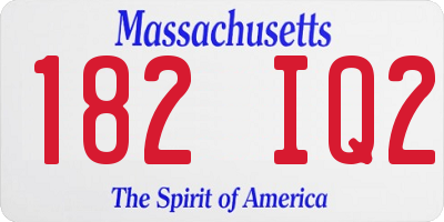 MA license plate 182IQ2
