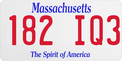 MA license plate 182IQ3