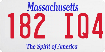 MA license plate 182IQ4