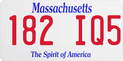 MA license plate 182IQ5