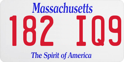 MA license plate 182IQ9