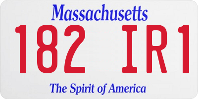 MA license plate 182IR1