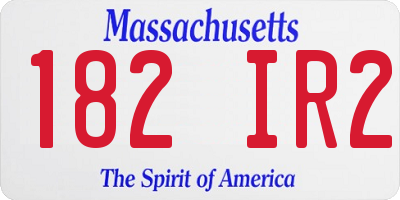 MA license plate 182IR2