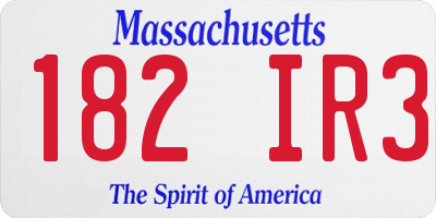 MA license plate 182IR3