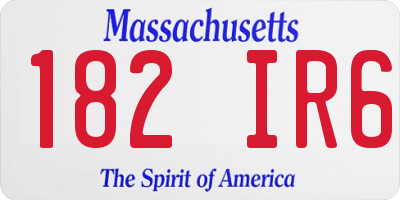 MA license plate 182IR6
