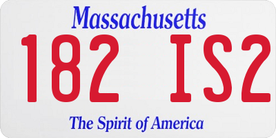 MA license plate 182IS2