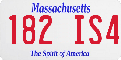MA license plate 182IS4