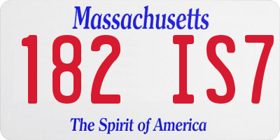 MA license plate 182IS7