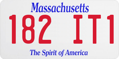 MA license plate 182IT1
