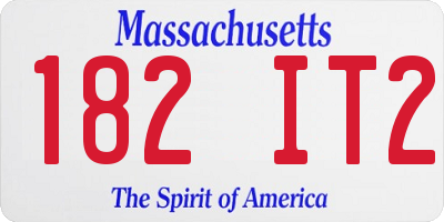 MA license plate 182IT2