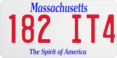 MA license plate 182IT4
