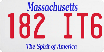 MA license plate 182IT6
