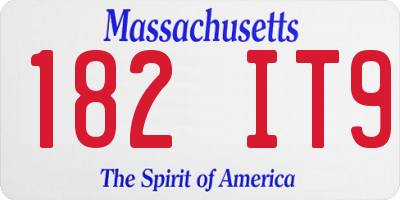 MA license plate 182IT9