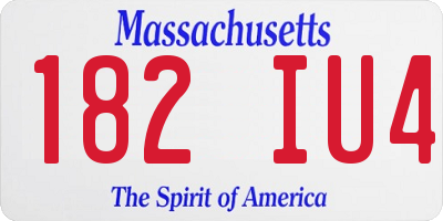 MA license plate 182IU4