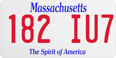 MA license plate 182IU7