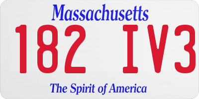 MA license plate 182IV3