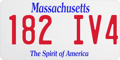 MA license plate 182IV4